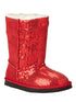 Lamour Girls Black Carol Holiday Faux Fur Lining Sequin Boots 11-12 Kids - SophiasStyle.com